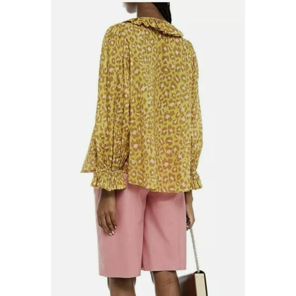 Zimmerman Carnaby Yellow Pink Ruffled Cotton Voile Top Small NWT - Picture 2 of 7
